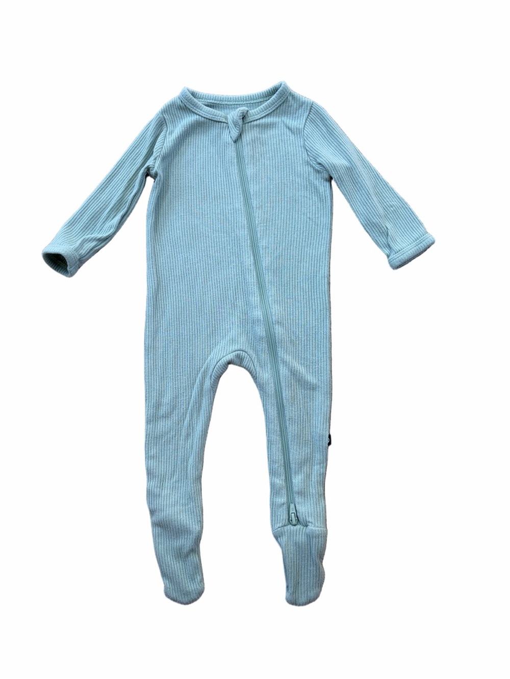 Kyte Baby Size 3-6 Months Ribbed Footie Zip Bamboo Pajamas Sleeper Green
